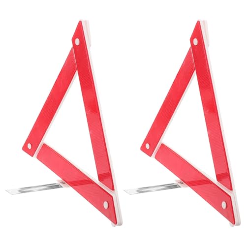 JEWEDECO Triángulo de Advertencia de Emergencia Plegable para Coche, 2 Unidades en Caja Roja Pequeña, Reflectante de Alta Visibilidad para Seguridad Vial y Señalización en Carretera