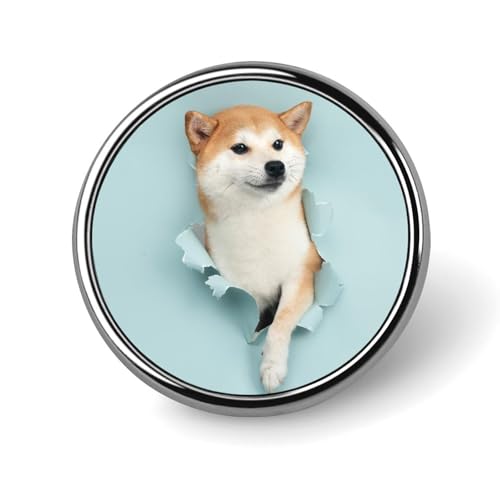 バッジ 円形 徽章 柴犬 犬柄 おもしろ 缶バッジ 胸章 ピンバッチ ボタンブローチ 25mm おしゃれ ネクタイピン コレクション バッグ飾 帽子 胸飾り かばん掛け 工芸品 取付簡単 男女兼用 プレゼント