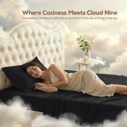 Image of Utopia Bedding Bed Sheet Set - 3 Piece Twin XL Bedding - Soft Brushed Microfiber Fabric - Wrinkle, Shrinkage & Fade Resistant - Easy Care (Twin XL, Black)