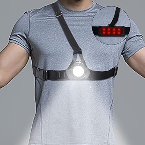 Suptig Chest Running Light,Chest Light Night Running Warning Lights LED Runing Light Connected use for Gopro Hero13/12/11/10/9/8/7/6/5/4/4s/3+/3/2with 2600mAh Built-in Rechargeable Battery Charging Cover