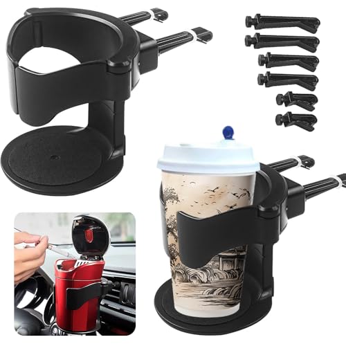 Coztie Auto Getränkehalter, 2 Stück, Schwarz, Universell, Lüftungsmontage, Becherhalter, Dosenhalter, Kühlung/Wärmung, Rutschfest, Praktisch, Kunststoff