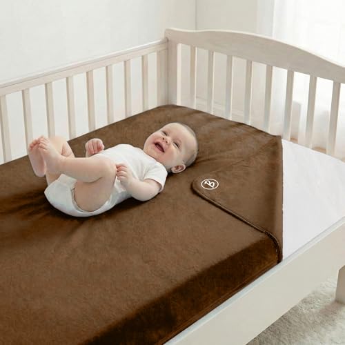 Image of Btag Baby Waterproof, Super Soft Fast Drying Mattress Protector | Extra Absorbent, Anti-Itching Sheet for New Born,Toddler (Size 140x210 cm, Pack of 1,Camel)
