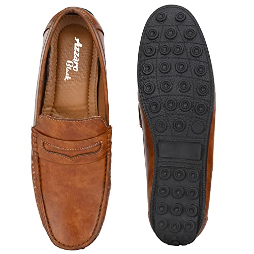 Image of AZZARO BLACK Men's Synthetic Leather Slip-On Casual Shoes