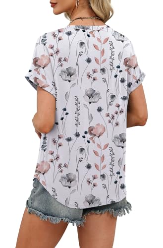 Image of WIHOLL Womens Blouses Spring Tops Short Sleeve Shirts Dressy Casual Summer Vacation Fashion Clothing 2026