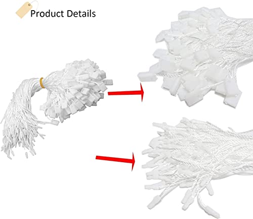 1000Pcs 7-Inch Hang Tag String, Nylon Snap Lock Pin Loop Fastener Hook Ties For Clothes Tags, Price Tags, Shoes Snap Lock, Luggage Label, Easy And Fast To Attach (White) #TOP4
