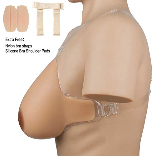 Vollence GG Cup false boobs Silicone Breast Forms with Shoulder Strap for Prosthesis Mastectomy