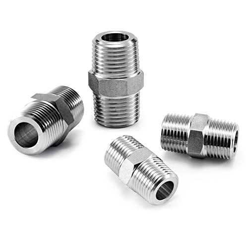 Image of Beduan 3 /4 inch Male to 3 /4 inchMale NPT Hex Nipple Stainless Steel Pipe Fitting (Pack of 2)