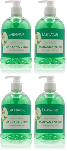 Savon mains pomme verte Labnatur cuisine et salle de bain lot de 4 flacons