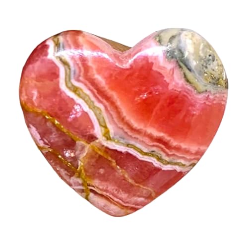 Pierre de rhodochrosite naturelle taillée en cœur de qualité gemme