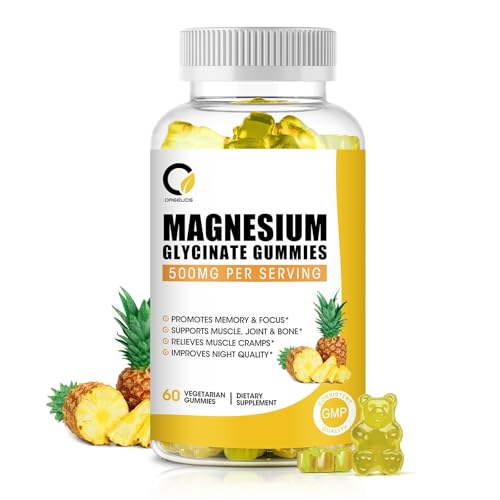 (1 Pack) Magnesium Glycinate Gummies, High-Absorption Magnesium Supplement with Calcium & Vitamins,...