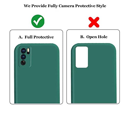 Image of A rtistque Liquid TPU Silicone Matte Shockproof Flexible with Camera Protection Soft Back Cover Case for Oppo Reno 6 5G - Green