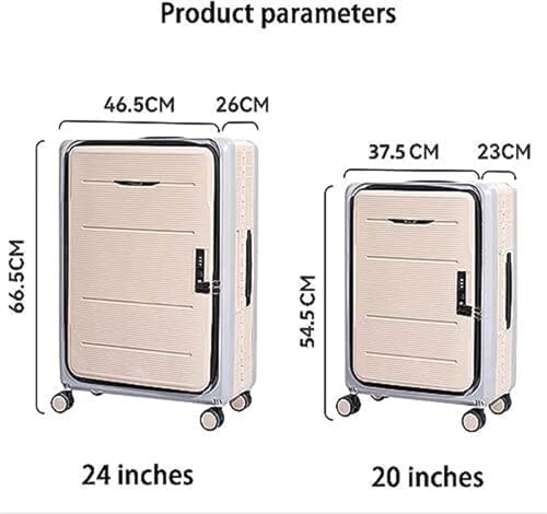 Luggage Travel Gear Foldable Suitcases Adjustable Trolley Carry On Luggage Front Open Suitcase(E,24 in)2
