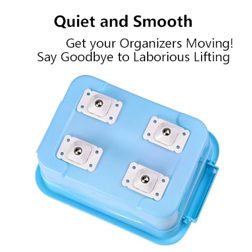 4Pcs 360 Degree Rotation Mute Universal Pulley, Self Adhesive Mini Swivel Caster Wheels, Stainless Steel Paste Type Ball Caster, for Furniture Various Storage Boxes-White