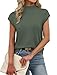 Spring Tops for Women 2026 Dressy Business Casual Outfits Summer Tops Mock Neck Sweaters Lightweight Short Sleeve St Patricks Day Shirt Women Blouses Trendy Work Clothes Corporate Green M