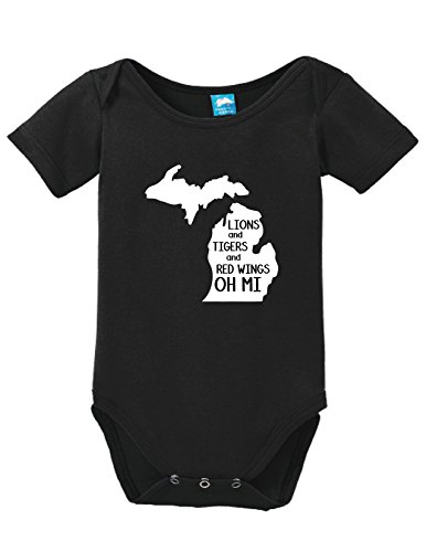 Lions and Tigers and Red Wings Oh Mi Printed Infant Bodysuit Baby Romper