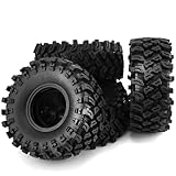 Chanmoo 2.2 RC Crawler Tires 1/10 RC Rubber Slingers Grappler Mud Wheels Tyres For 1:10 Scale Rock Crawler Car Axial SCX10 90047 D90 TF2 Tamiya CC01 Traxxas TRX4 2.2in Beadlock Rims 4PCS
