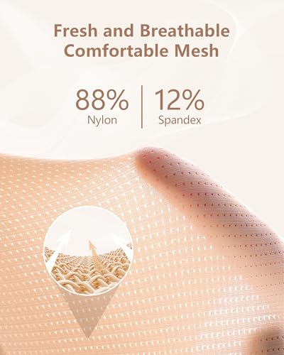 Blueinn Anti-Chafing Shorts Cooling Slip Shorts Elegant Lace Under Dress Shorts Mesh Smooth Boyshorts Panties, Beige, L