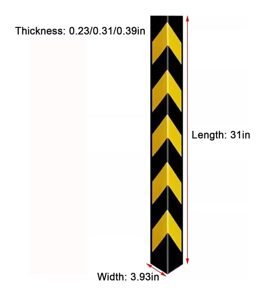 Ochraniacze narożników ściennych, Narożnik ścienny gumowy, narożnik odblaskowy z gumową krawędzią, od Damage Wall Padding Reflective(8pcs)