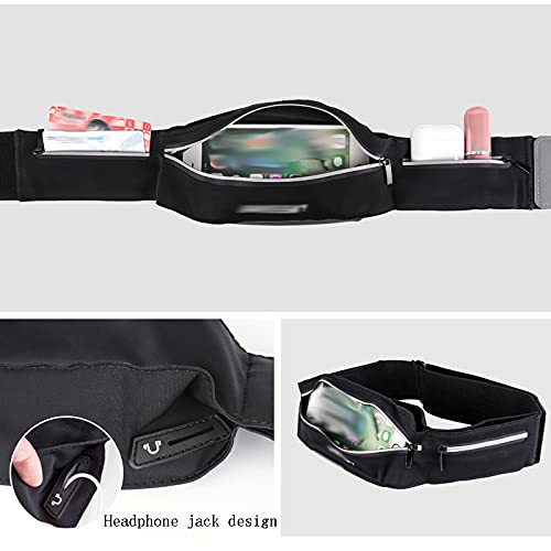 Marsupio sportivo da corsa, da palestra, da donna, da uomo, con cintura e mini porta telefono, accessori (nero verde