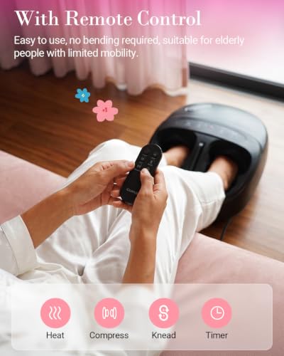 Image of CuPiLo Foot Massager with Heat & Scented Tablets, 2026 Upgraded, Shiatsu Feet Massager for Neuropathy & Plantar Fasciitis, Remote Control & 5 Levels Compression, Gifts for Women Men