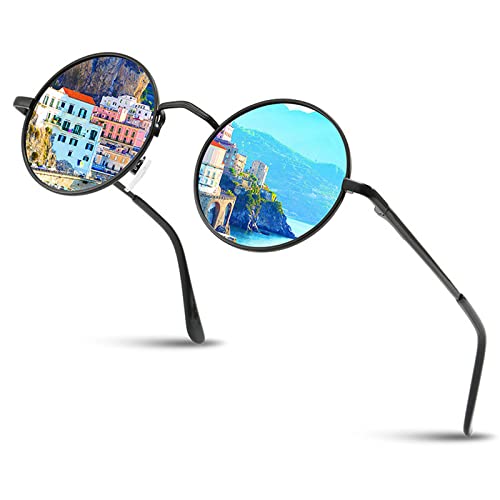 Full Lens polarized Reading Sunglasses for Men's & Women, Retro Outdoor Unisex Round Readers UV Protection Lens