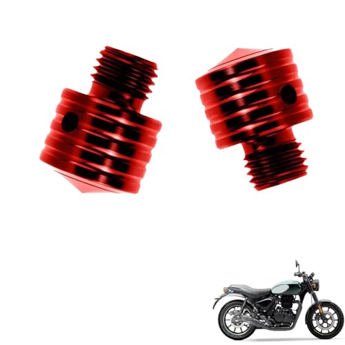 genérico retrovisores moto compatible con Royal Enfield Hunter 350 ，2 PCS de accessories de modificación tuning de espejo retrovisor de motocicleta （red）