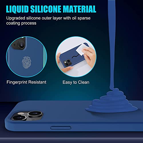 Image of MIDOS Back Cover Compatible with iPhone 14 Plus Case Liquid Silicone Full Protection Shock Proof Back Cover for iPhone 14 Plus (2022) 6.7 inch (Blue)