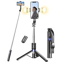 Selfie Stick Tripod with 2 Fill Lights, 45'' Extra Long Phone Tripod