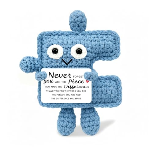 Thank You Gift Handmade Crochet Puzzle Piece Retirement Leaving Gifts For Colleagues Women Men Thank You Teacher Gifts Emotional Support Gift for Women Men Friends Nurse Mentor