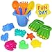 Liberty Imports 13 PCS Beach Sand Toys, Dinosaur Claw Hand Scoop Play Set with Bucket, Shovel Tools, Animal and Castle Sand Molds - Beach Sandbox Toys for Toddlers & Kids