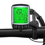 1.9 Pulgadas Bicicleta de Computadora, 15+ Funciones de TacíMetro de Bicicleta con Soporte, Impermeable Ip54 con Pantalla Retroiluminada, para una Distancia de Seguimiento de Velocidad