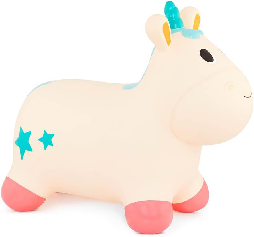B. toys B. Play – Ride-On Unicorn Bouncer – Bouncy Animal Toy – Inflatable Hopper for Toddlers – Air Pump Included – 18 Months + – Bouncy Boing - Pixie