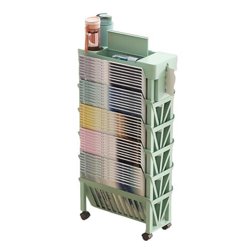 ZHQZXC Carrito de estantería móvil, estantería móvil de 6 niveles, estantería de escritorio para el hogar, oficina, aula, estantería para organización de archivos