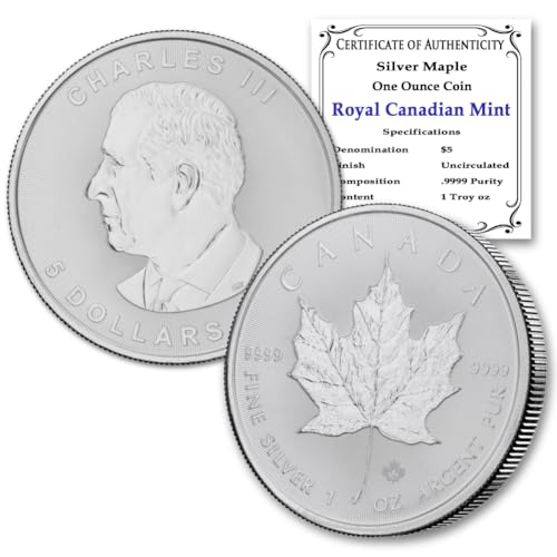 2026 1 oz Canadian Maple Leaf Silver Coin Brilliant Uncirculated with Certificate of Authenticity $5 Seller BU