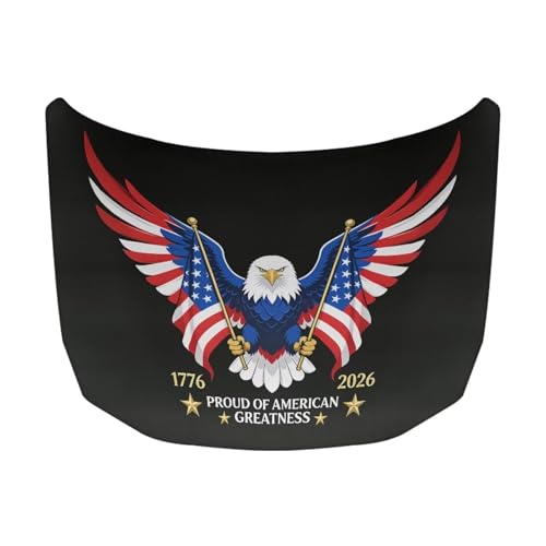 Image of Hood Covers for Cars SUV Trucks Sedan Stretch Car Front Hood Protector Cover Exterior Decorations USA 250th Birthday Stretchable Car Hood Wraps for Vehicle