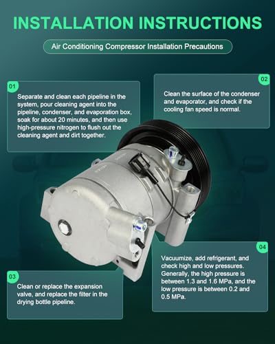 Image of SCITOO AC Compressor fit for Nissan for Sentra 1.6L 2000 | Fast Cooling, Ultra Low Noise (≤72 dB)Air Conditioner Compressor with Clutch, Easy Installation, 926004Z000 926004Z001