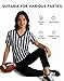 WILLBEFIT Women's Referee Shirt Official Football Basketball V-Neck Ref Jersey for Halloween Costume Umpire Waitress Uniform L