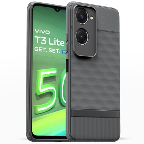 Image of Outlouders Bumper Case for iQOO Z9 Lite 5G / Vivo T3 Lite 5G / Vivo Y18 / Y18e / Y03 | Full Camera Protection | TPU Soft Flexible Shockproof Back Cover (Grey)