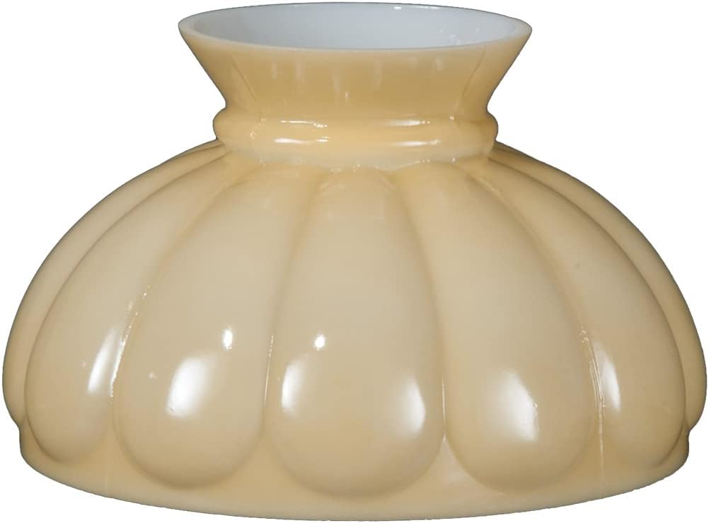 B&P Lamp Opal Melon Shade, Buff Nu-Gold Background
