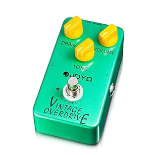 JOYO Vintage Overdrive guitar pedal with RC4558 chip is a representation of the classic TS808 tone. Producing warmer overtones at quieter volumes when used as a clean volume boost, and can achieve a harsher distortion as gain is increased. True Bypas...