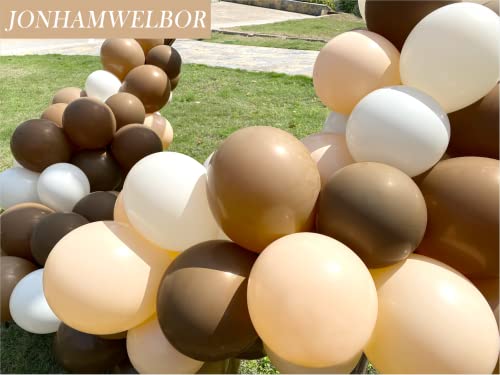 Image of Jonhamwelbor Nude Balloons 12 inch 100 Pack Beige Retro Apricot Matte Skin Color Latex Helium Balloons for Birthday Baby Shower Wedding Party Decorations