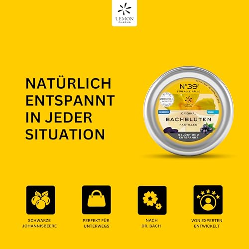 Original Bachblüten Nr. 39 Pastillen Schwarze Johannisbeere von Lemon Pharma, Vegan und Zuckerfrei