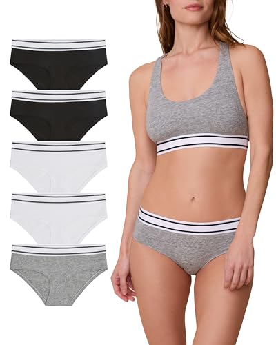 Cloud Cotton Retro Hiphugger 5-Pack - Cloud Cotton Modal Full Coverage Bikini Underwear - Comfortable Waistband