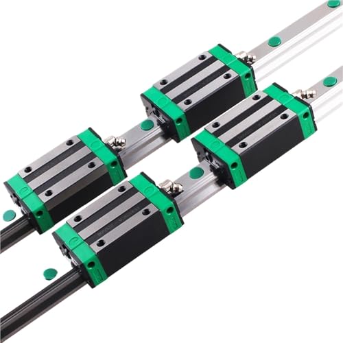 2 rails de guidage linéaires HGR20 avec 4 patins HGH20CA pour stabiliser une fraiseuse CNC DIY