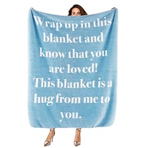 Bedsure Get Well Soon Gifts for Women – After Surgery Blanket with Inspirational Words Sympathy Gift for Men Hug Soft Fleece Healing Blanket Blue 50×60 Inch