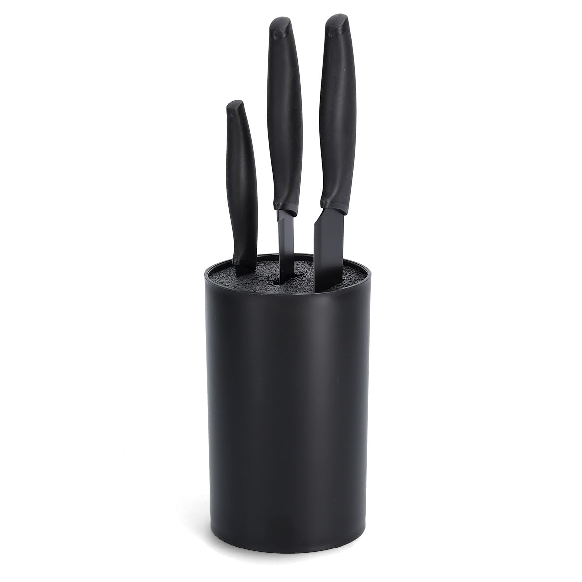 Zeller 24917 Bloc couteaux en plastique avec brosse 11 x 16,5 cm (Noir)