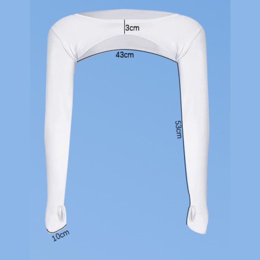 Wambere 1 Stück UV-Schutz Bolero Damen,Eisseide Armmanschette Sonnenschutz Arm Sleeve,Damen Sonnenschutz Armmanschettes,Elastizität Arm Sleeve Kühlender Schal für Sport Drinnen und Draußen,Weiß