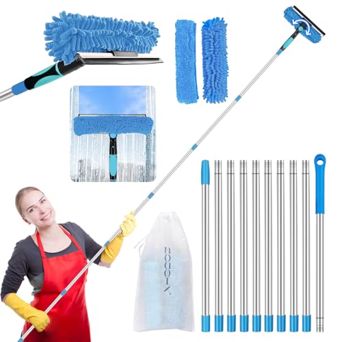 4.5M Fensterwischer Teleskop Fuer Fenster: 2 in 1 Fensterputzer Putzen Set...