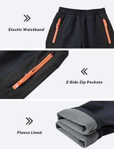 MoFiz Calças de caminhada infantis forradas com lã para meninos calças de caminhada de inverno calça