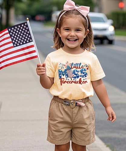Boys Girls 4th of July Shirts American Flag Tees Kids Patriotic Independence Day Memorial Day Tops 2-7 Years2